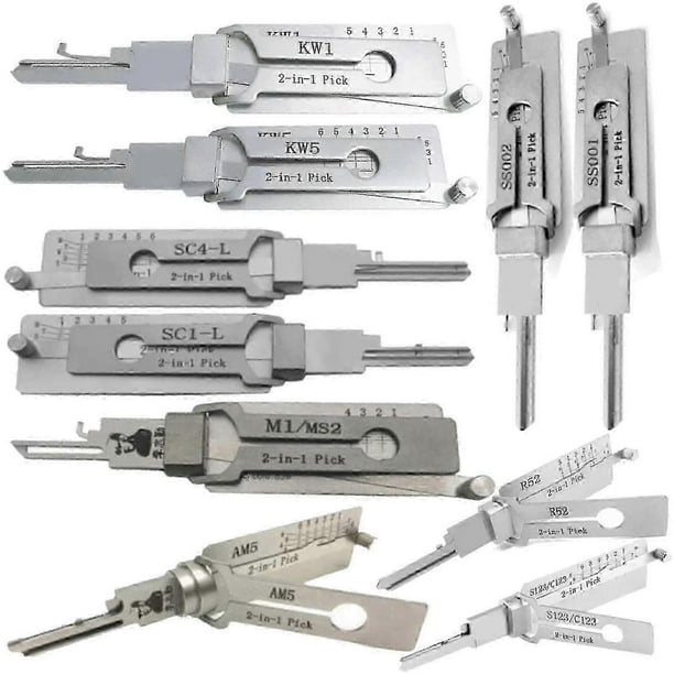 2in1 Lishi Tool For Sc1 Sc4 Kw1 Kw5 Am5 M1/ms2 Ss001 Nsn14 Cy24v.2 Fo38 Gm37 Gm39