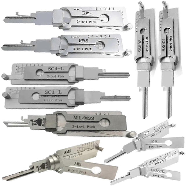 2in1 Lishi Tool For Sc1 Sc4 Kw1 Kw5 Am5 M1/ms2 Ss001 Nsn14 Cy24v.2 Fo38 Gm37 Gm39
