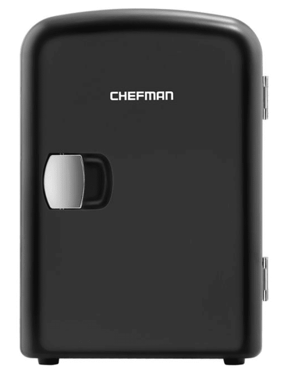 Black Chefman 4L Portable Mini Fridge with Warming Function 
