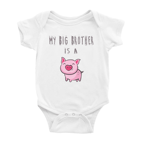 My Big Brother Is A Pig Funny Baby Clothing Bodysuits Boy Girl