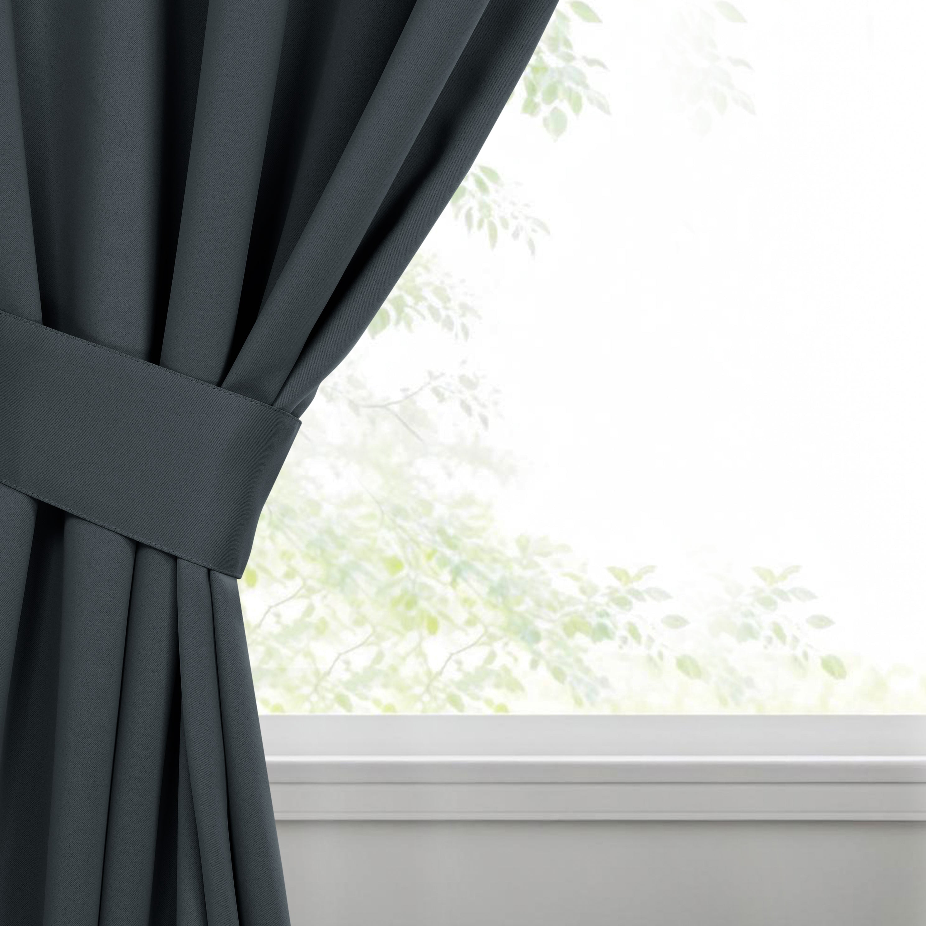 Superior Blackout Solid Light Filtering Grommet Curtain Panel Set, 46" x 84", Grey