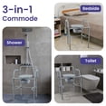 thumbnail image 6 of MedaCure Adjustable Bedside Commode Chair – Steel Frame Drop Arm Commode for Seniors – 3 in 1 Commode Chair for Toilet, Bedside, or Shower – 300 lb Weight Capacity, 6 of 6