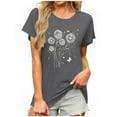 thumbnail image 2 of Women's Tops Clearance Under $10 Free Shipping Summer Tunic Tops Short Sleeve Solid Color Loose Round Neck Tees Shirts, 2 of 6