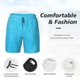 thumbnail image 5 of Sigee Sky Blue Glitter Print Mens Swim Trunks with Compression Liner Quick Dry Swim Stretch Beach Shorts with Pockets,S-3XL, 5 of 7