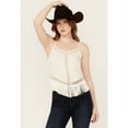 thumbnail image 2 of Idyllwind Women's Briarwick Jacquard Print Fringe And Lace Tank Top Ivory X-Large  US, 2 of 5