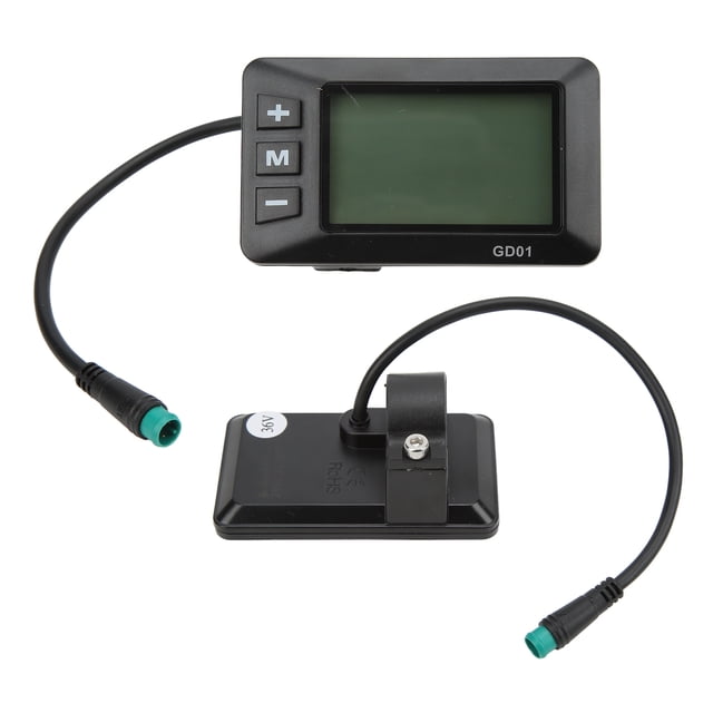 LCD Display Panel, 36V 48V LCD GD01 Display 5 Pin Waterproof Plug Bicycle Display Meter Adjustable Backlight Brightness Speed Mileage Display Ebike Display For JN Controller, Ebike