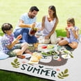 thumbnail image 4 of Bear Face in A Flower Crown Beach Blanket Outdoor Picnic Blanket 78"x 78" Waterproof Foldable for Beach Camping Travel Hiking Grass Lawn Park, 4 of 5