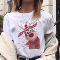 thumbnail image 1 of Camiseta de Reno de Navidad para mujer, ropa de talla grande, Camisetas estampadas blancas 2021, 1 of 5
