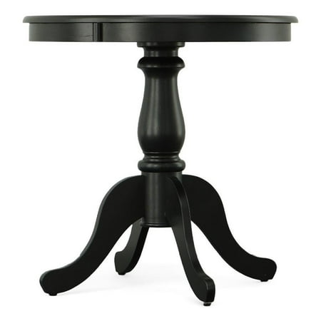 Pemberly Row Contemporary 30 Round Pedestal Table in Antique Black