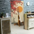 thumbnail image 3 of Noren Doorway Curtain Red Flower and White Cat Window Treatment Door Tapestry for Home Decoration 33.5"x59", 3 of 5