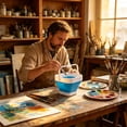 thumbnail image 4 of Vaso de agua plegable de silicona para limpiar pinceles,limpiador de bolígrafos portátil para viajes,vaso de enjuague de pinceles de arte para acrílico,acuarela,gouache,estudio,escritorio,, 4 of 6