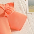 thumbnail image 5 of Baby Girl Outfits Letter Print Short Sleeve Crew Neck Ruffle Bowknot Onesie And Shorts Headband 3 Piece Casual Wear Girls' Clothing Sets 9 Months-12 Months, 5 of 8