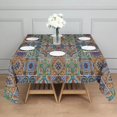 thumbnail image 3 of Brown Traditional Tile Pattern Square Tablecloth,Waterproof Square Table Cover,Wipeable Spillproof Washable Table Cover for Home Kitchen Party Decor 60"x60"(152x152cm), 3 of 6