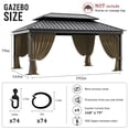 thumbnail image 2 of Pakunoda 14' X 6.5' Outdoor Curtains for 12' X 16' Gazebo, Waterproof Outdoor Privacy Curtain Panel set of 4, Sand(Curtain Only), 2 of 8