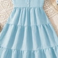 thumbnail image 4 of Babcutegg Girls’ Lightweight Sleeveless Summer Dress With Adjustable Straps And Back Bow Detail Sky Blue Size 7, 4 of 5