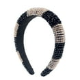 thumbnail image 1 of Qarigey Diadema con cuentas de cristal, esponja gruesa Flexible, Color a juego, tejido con diamantes de imitación, tocado para mujer, adorno de boda Accesorio para el cabello champán+negro Qarigey AP010972-07B, 1 of 6
