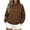 Brown, variant on Women's Utility Jackets Stand Collar Full Zip Safari-Style Cropped Loose Fit Outerwear Coat with Flap Pockets (XL, Pink)