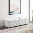 thumbnail image 7 of Modway Amour 60" Tufted Button Entryway Faux Leather Bench in White, 7 of 7