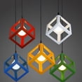 thumbnail image 3 of Modern Industrial Light Fixture, E27 Cage Metal Shade Ceiling Light (Cube Blue), 3 of 5