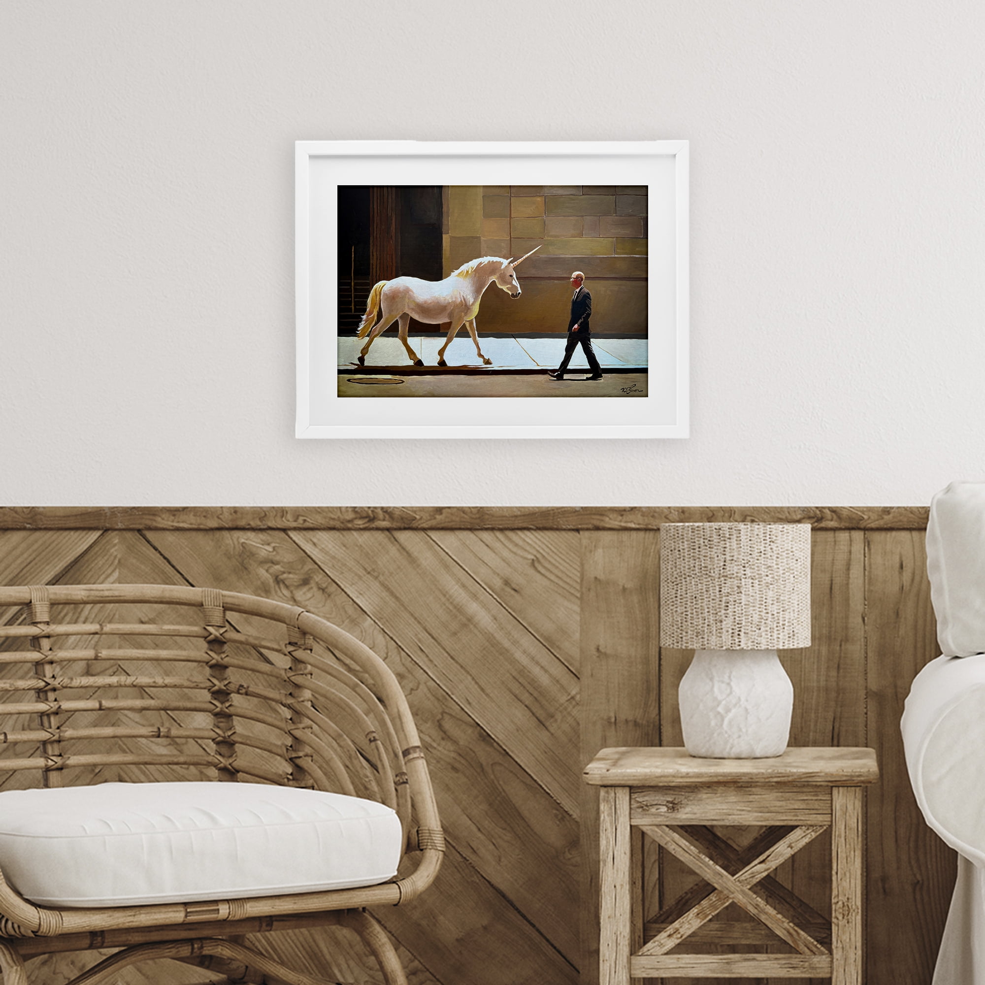 The Exception Proves The Rule White Framed Print Under Glass, design by Keith Thomson