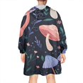 thumbnail image 2 of Colorful Mushroom Flower Dark Pattern Wearable Oversized Blanket,Wearable Blanket Hoodie for Adults,Cozy Hooded Blankets with Super Pockets,Super Warm Fuzzy Pullover for Women & Men, 2 of 6