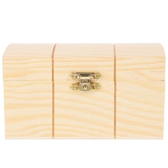 Himition Wood Jewelry Box Unfinished Wooden Jewelry Case Jewelry Storage Box Trinket Box