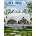 thumbnail image 4 of 10x20 Pop Up Canopy Tent with 4 Sidewalls, Heavy Duty Outdoor Canopy UPF 50+ All Season Waterproof Commercial Street Vendors Party Tents with Roller Bag, 8 Stakes & 6 Sandbags,White, 4 of 7