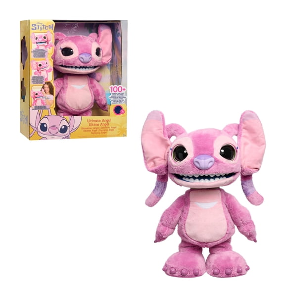Disney Stitch Ultimate Angel Interactive 17" Plush Toy, 100  Sounds & Reactions, Kids Ages 3 