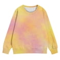 thumbnail image 5 of Girls Cute Tie Dye Fleece Sweatshirts Crewneck Loose Gradient Long Sleeve Casual Streetwear School Outfit Fall Winter Clothes, 5 of 7