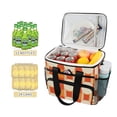 thumbnail image 2 of FORMRS Insulated Cooler Bag 24 Cans Capacity Soft Leakproof Lunch Box with Side Pockets, Beige Geometric Circles, 2 of 7
