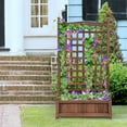 thumbnail image 4 of Costway Solid Wood Planter Box with Trellis Weather-Resistant Outdoor 25''x11''x48'', 4 of 10