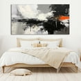 thumbnail image 2 of Original Abstract Painting on Canvas Black Orange Wall Art Black and White Painting Abstract Wall Art Entrance Wall Decor,Unstretched,Frameless,(122*244cm)48*96Inches, 2 of 5