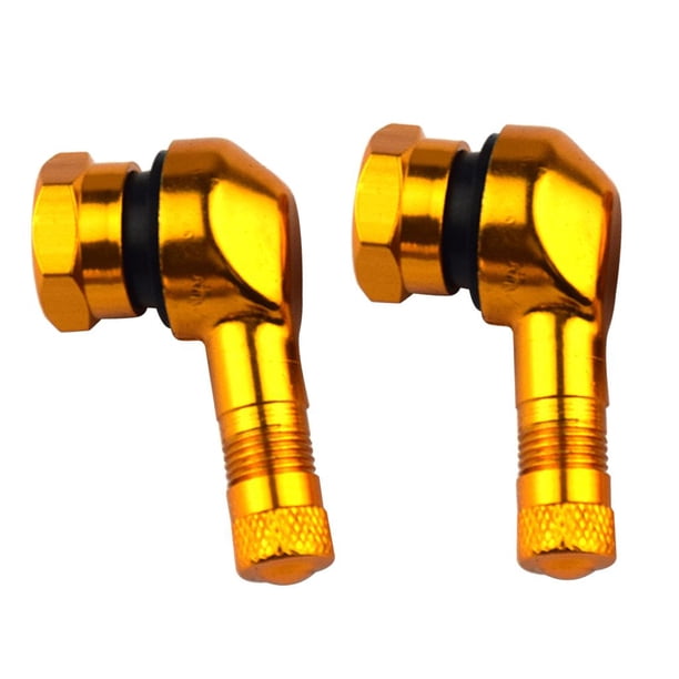 2 vástagos de válvula para neumáticos de motocicleta, vástago de neumático de rueda con válvula en ángulo de 90 grados dorado