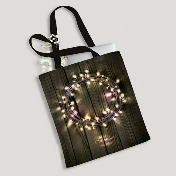 EREHome luxury Christmas beads balls Canvas Bag Reusable Tote Grocery Shopping Bags Tote Bag 14"(W) x 16"(H)
