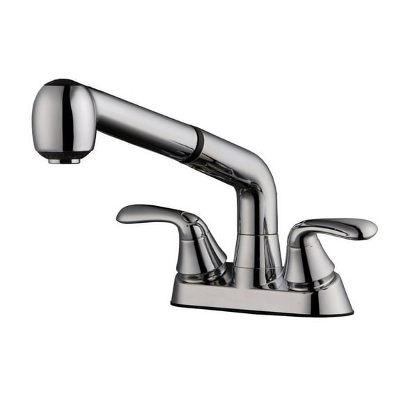 Home Plus Traditional Two Handle Pullout Laundry Faucet, Chrome