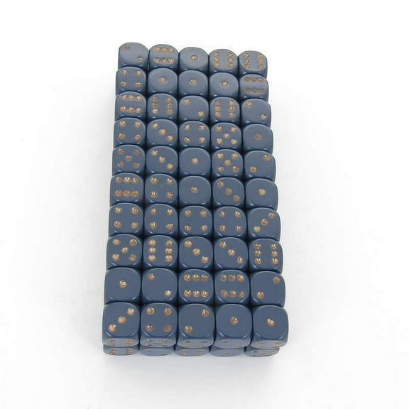 Dark Gray Opaque Dice with Copper Pips D6 12mm (1/2in) Bulk Pack of 100 Wondertrail