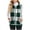Green, variant on Fleece Vest for Women Sherpa Polyester Buffalo Plaid Full Zip Round Neck Ribbed Hem with Pockets Casual Fall Winter Warm Everyday