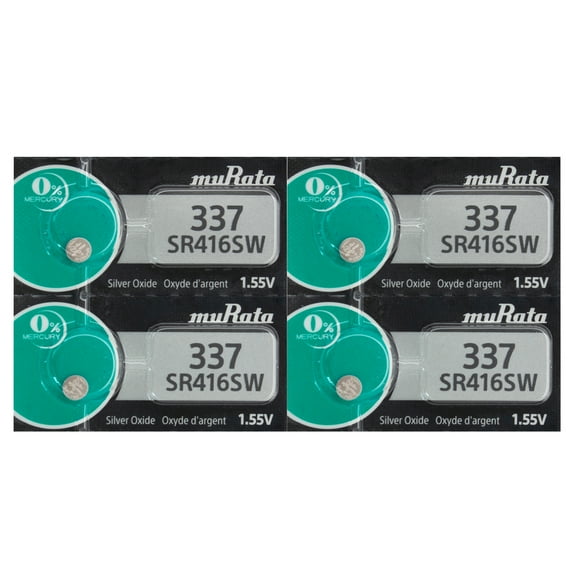 4 Murata 337 SR416SW SR416 SILVER OXIDE watch battery