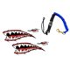 thumbnail image 1 of Elástica Kayak Paddle Correa Barra De Pesca Dientes De Correa + 2 Piezas Tiburón Pegatinas, 1 of 9