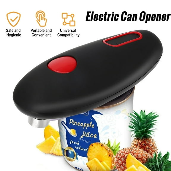 lectric Can Opener,Automatic Can Opener,Can Openers For Seniors,One Touch Automatic Operation,Magnetic Lid Holder & Smooth Edge Cutting,Works with All Standard Cans,Black