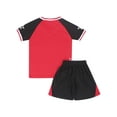 thumbnail image 2 of Haitryli  Boys Soccer Football Jersey Outfits V-Neck Short Sleeve T-Shirt and Shorts Set Kids Sports Team Training Uniform Red 13-14, 2 of 7