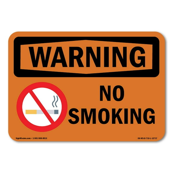 OSHA WARNING Sign - No Smoking | Plastic Sign | Protect Your Business, Construction Site, Warehouse & Shop Area | Made in the USA
