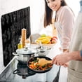 thumbnail image 7 of 3 Sided Splatter Guard Foldable Grease Splatter Screen for Frying Pan Aluminum Foil Splash Guard for Stove Top Oil Splash Insulation Block Barrier for Cooking Kitchen Restaurant Use, 7 of 7