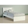 Sauder Parklane Platform Twin Bed with Headboard, Soft White Finish