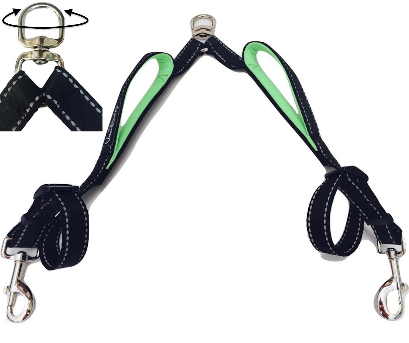 Tangle Free Double Dog Leash Coupler, 360° Swivel No Tangle Double Dog