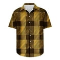 thumbnail image 5 of Njoeus Big & Tall Shirts for Men Short Sleeve Button Up Shirts Mens Loose Summer Vacation Plaid Shirt Casual Colorful T-Shirt for Party Clubwear 3X 4X 5X Summer Savings Yellow, 5 of 5