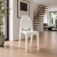 thumbnail image 2 of 2xhome Modern Contemorary Dining Ghost Side Chair Stackable Victorian Acrylic Plastic Vanity Chair, White, Set of 1, 1 piece, 2 of 11