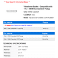 thumbnail image 2 of Valve Cover Gasket - Compatible with 1963 - 1974 Chevy C30 Pickup 1964 1965 1966 1967 1968 1969 1970 1971 1972 1973, 2 of 2