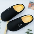 thumbnail image 7 of Memory Foam Waffle Slippers for Women and Men Soft Warm House Shoes Indoor/Outdoor Anti-skid Sole, BlackYellow 38/39, 7 of 7