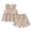 Khaki, variant on Bigetiay Bow Tie Girls Tank Top with Floral Lace Casual Summer Outfit for Toddler And Kids Set, Size 18-24 Months